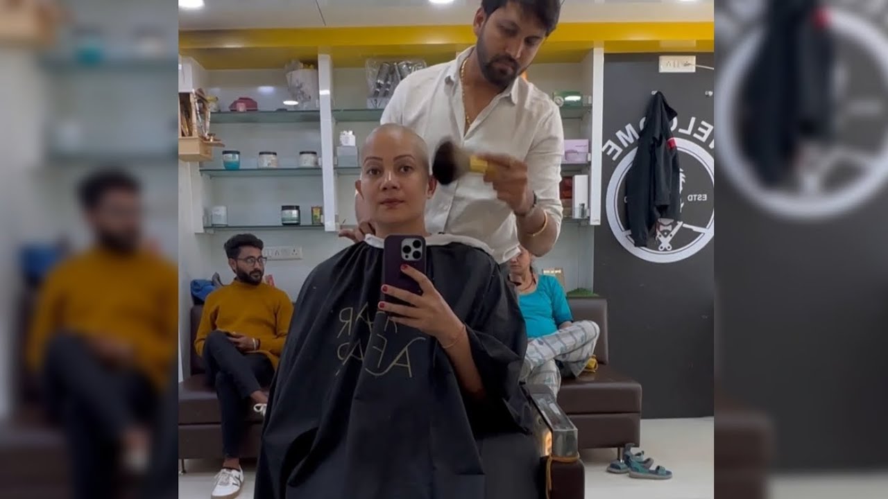 Bald Queen Full Headshave In Barbershop #bald #baldwomen #baldgirl #hair #hairstyle #headshave