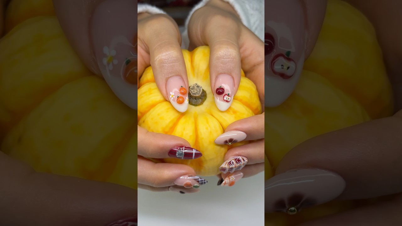 посмотрите, как я делаю полный набор гелевых ногтей ☕️🍂 урок #gelxnails #nailart #nailinspo