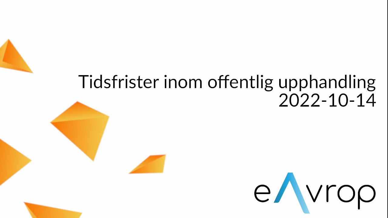 Tidsfrister inom offentlig upphandling