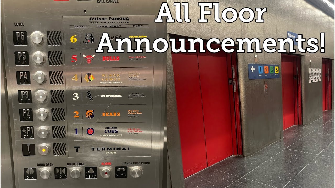 Talking Westinghouse/Kone Traction Elevators @ Chicago O'Hare Airport Main Garage - Chicago, IL.