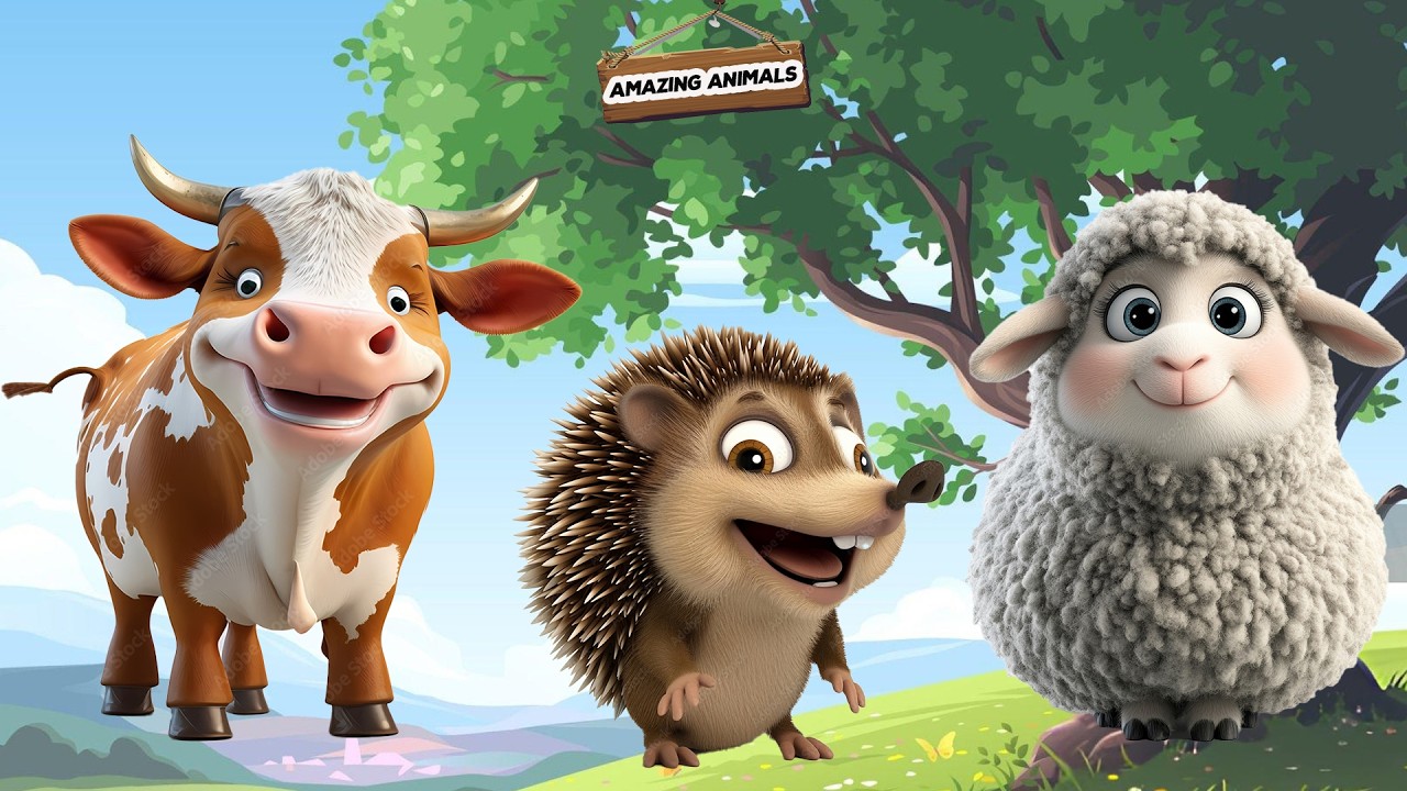 Farm Animal Sounds Video: Cow, Sheep, Pig, Goat, Chicken, Duck, Dog, Cat