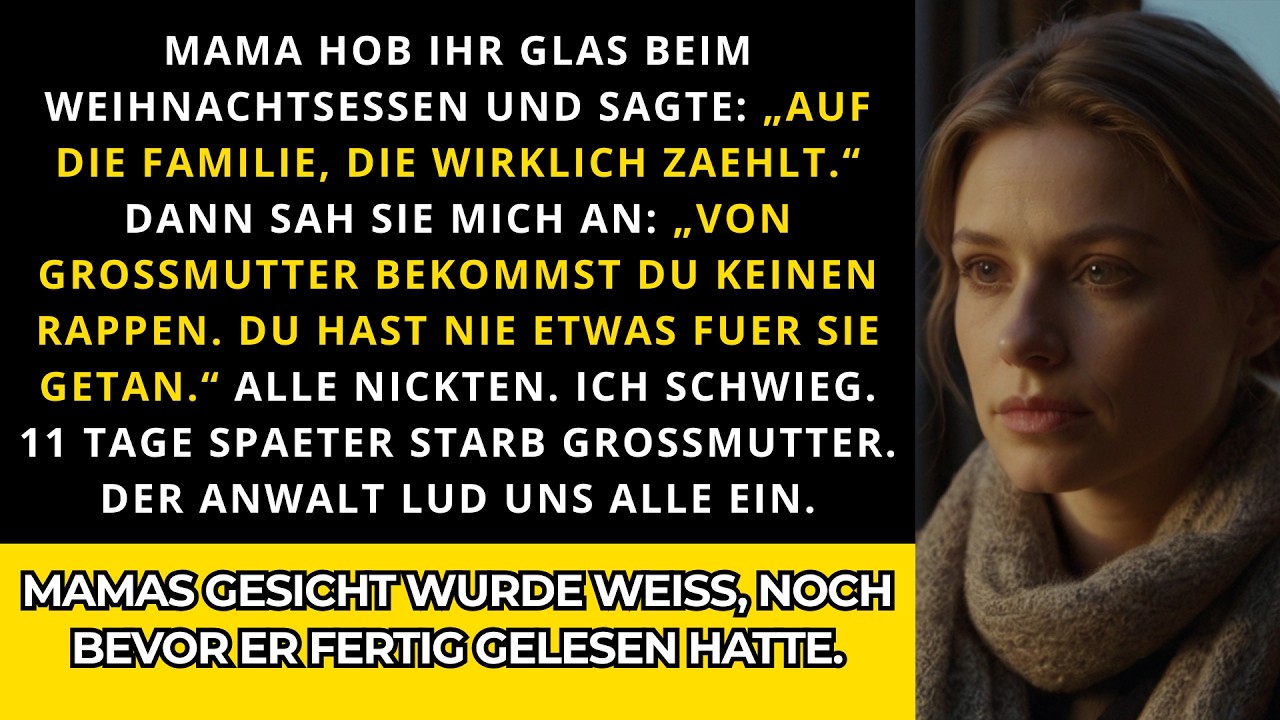 Beim Weihnachtsessen erniedrigt – 11 Tage später veränderte das Testament alles
