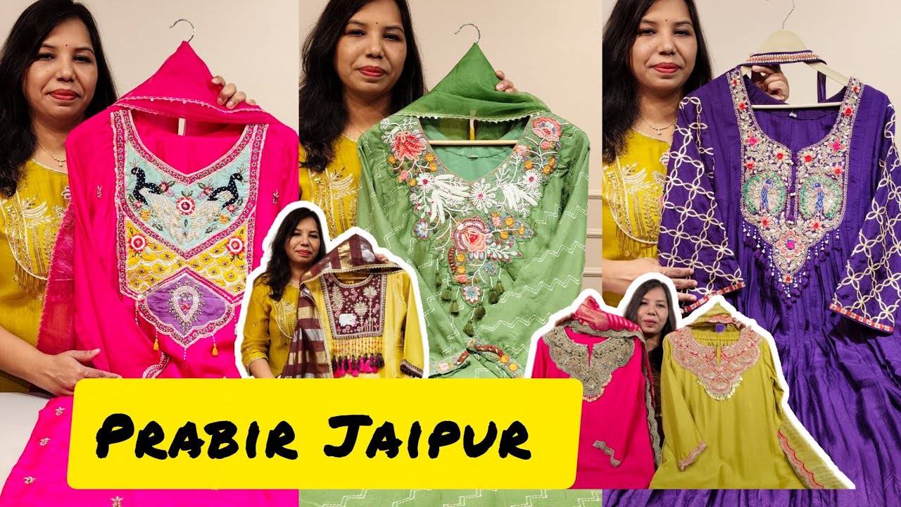 😘Amazing Collection Of Mul Chanderi - Jamdani - Chinnon & Silk Designer Suits By Prabir Jaipur😘