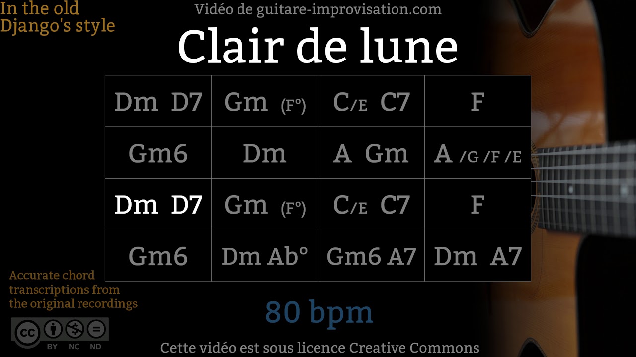 Clair de Lune (80 bpm) - Gypsy jazz Backing track / Jazz manouche