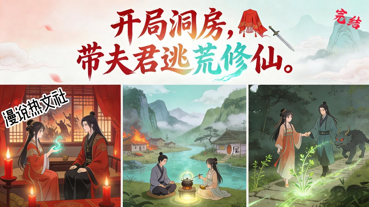 完结《开局洞房，带夫君逃荒修仙》  陆媛媛怎么也没想到，她会穿越。 母胎单身二十年，一朝穿越就成亲。 男人是个病秧子秀才，曾经的嫡姐未婚夫？！ 还要面临逃荒？！#逃荒#玄幻言情#古代言情
