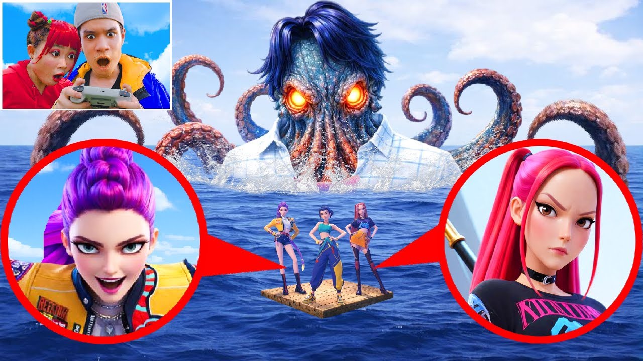 CAUGHT on DRONE: HUNTRIX Adopted JINU KRAKEN at 3AM?! (K-Pop Demon Hunters)