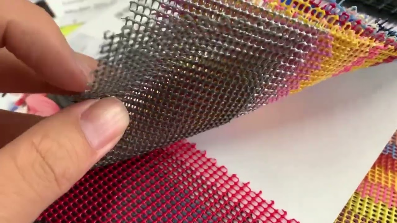 PVC Coated Square Hole Birdseye Mesh Fabric Polyester Roll Woven