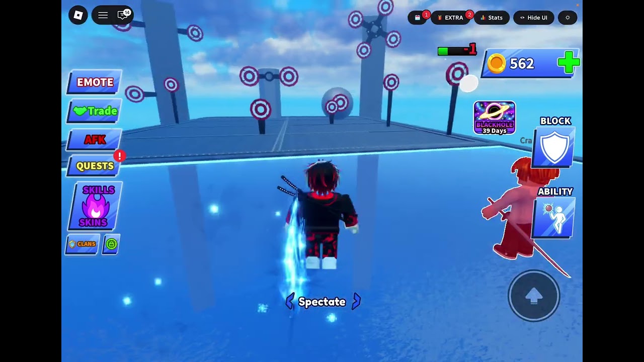 We played Blade Ball…