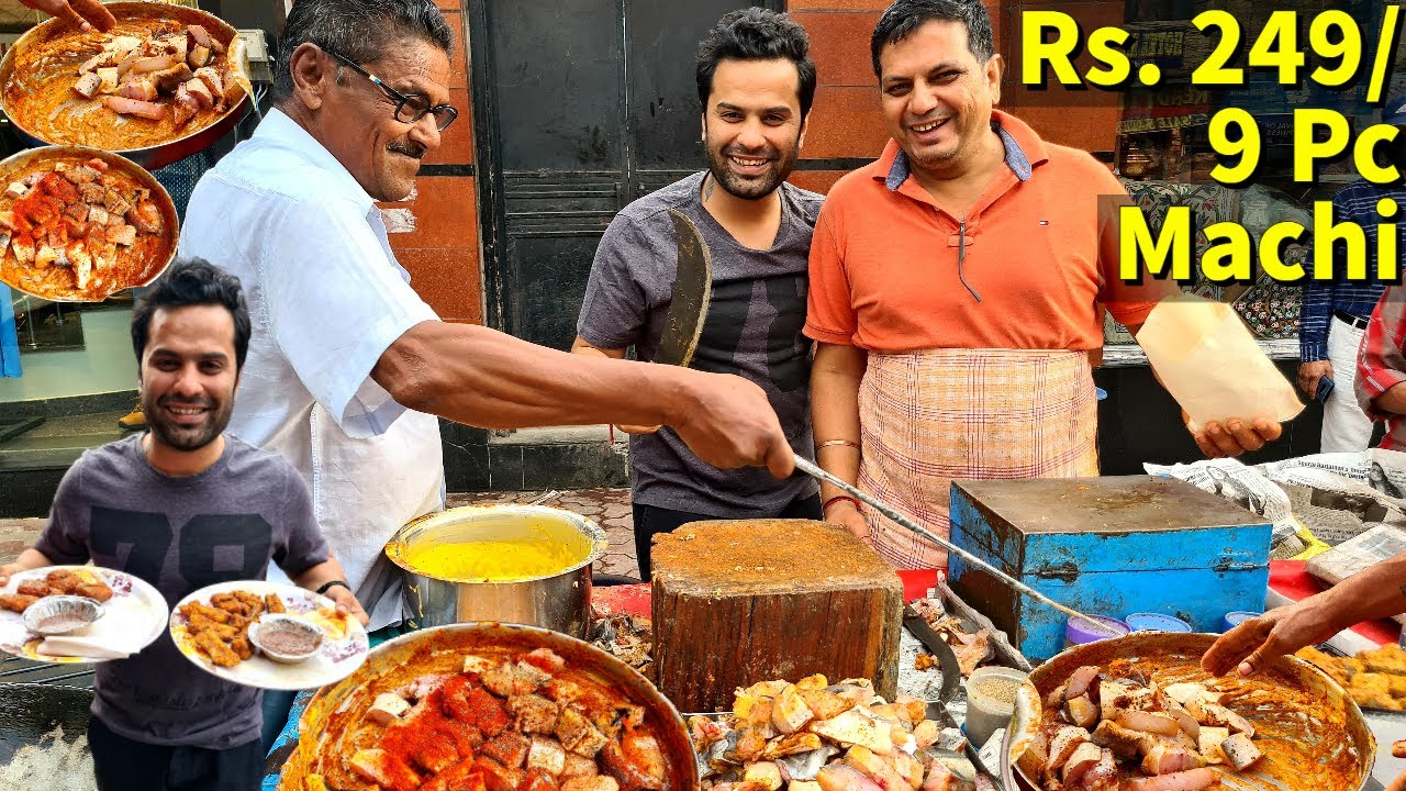 Rs. 249/ 9 Pcs Fish 😱. 70 Years Old BITTU FISH CORNER. 60 Kilo Machi Daily Bechte Hai sirf Shaam Ko.