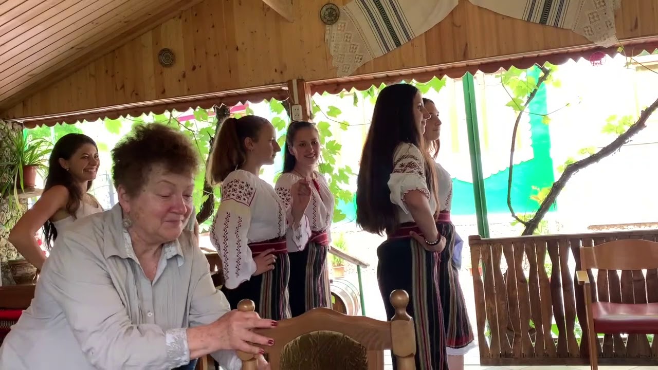 Having lunch at Casa din poveste, Trebujeni, Moldova.