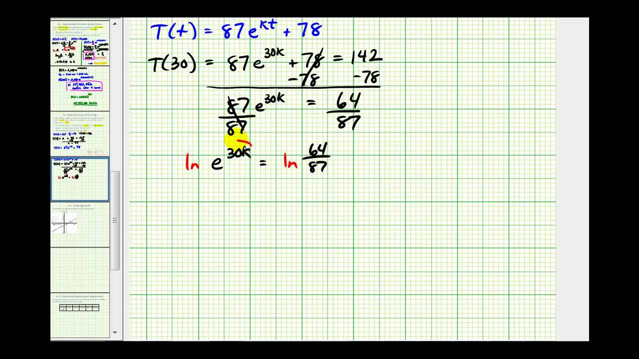 Ex:  Newton's Law of Cooling - Exponential Function App