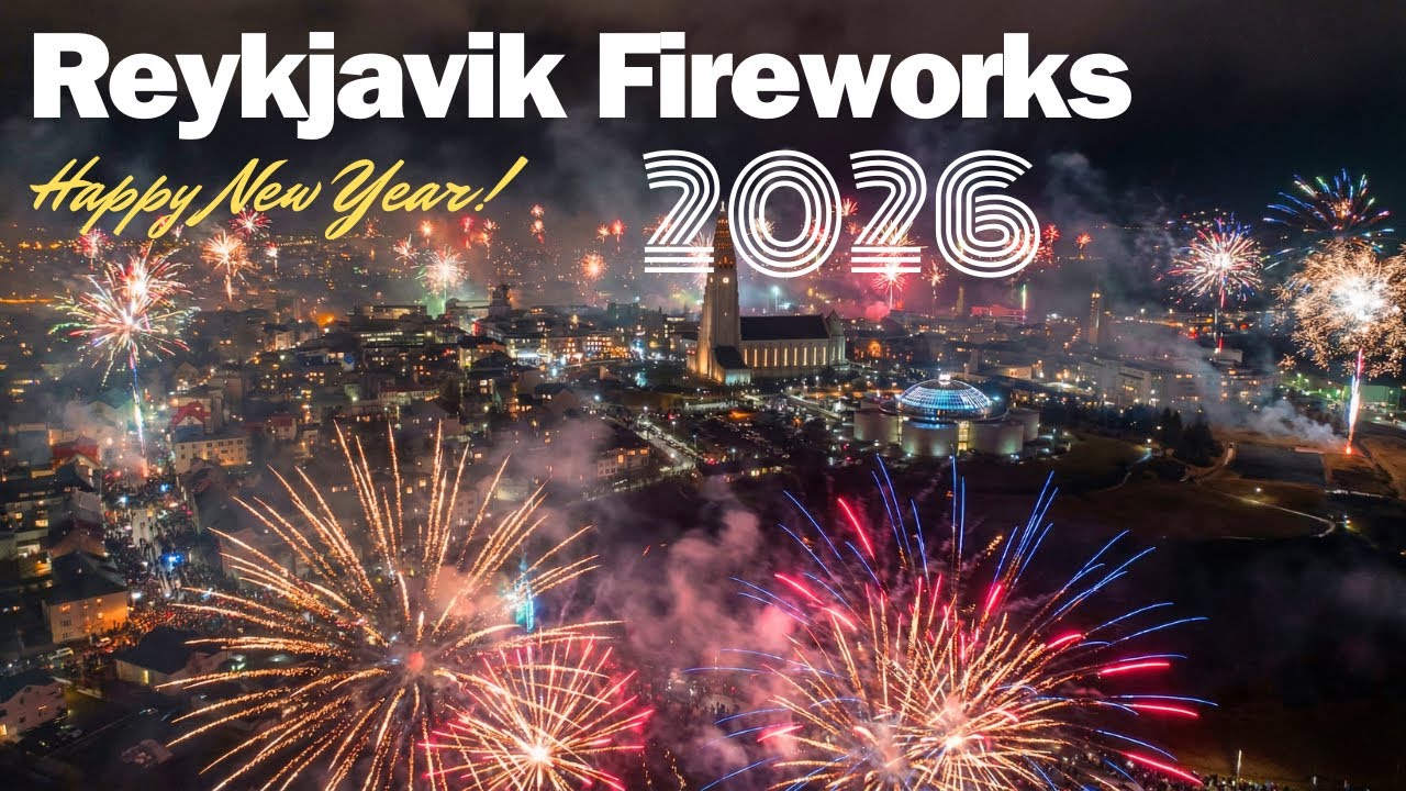New Year’s Eve 2026 Fireworks Over Reykjavík | Stunning Drone Footage!