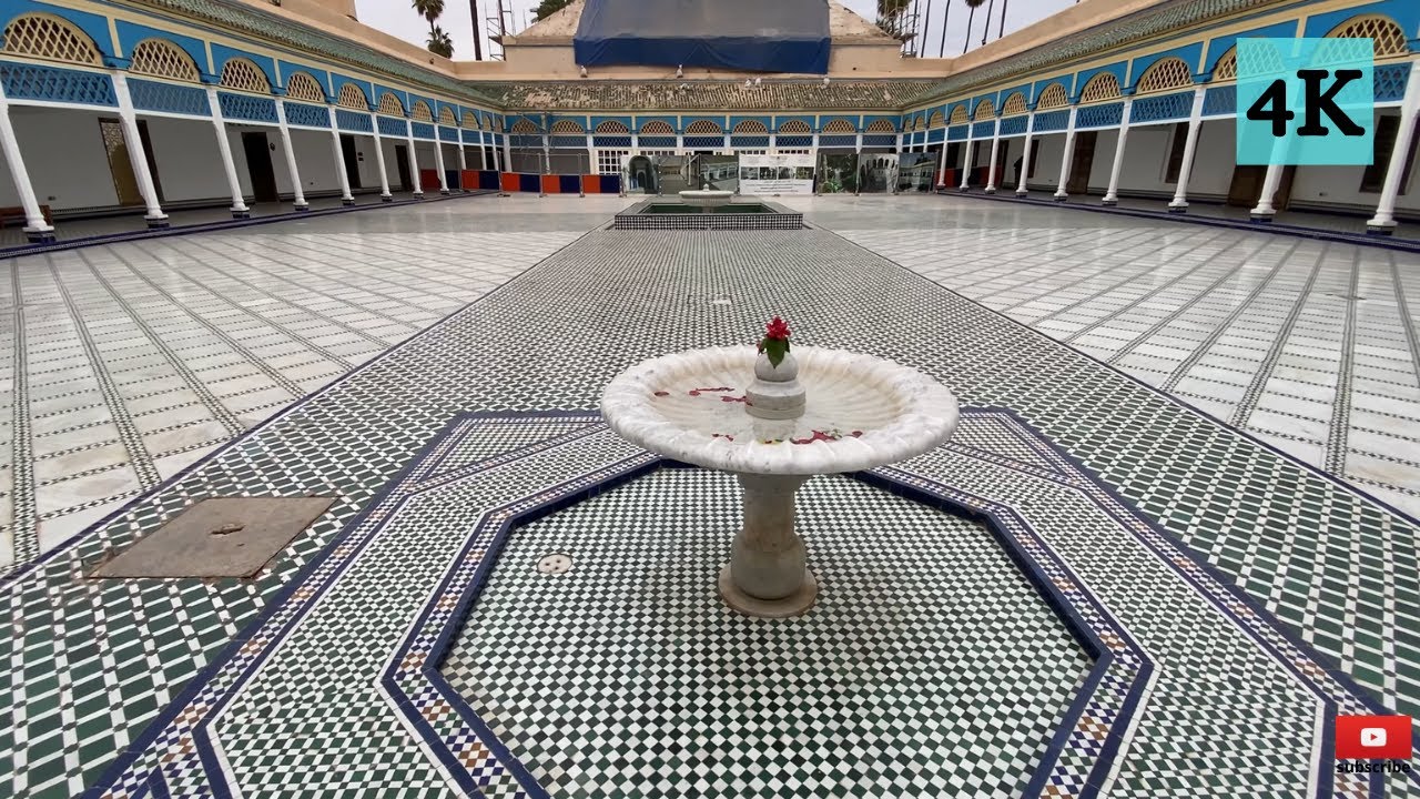 Strolling Through El Bahia Palace's Islamic and Natural Wonders in 4K