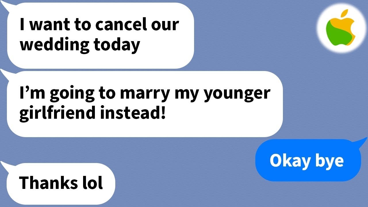 【Apple】 My husband cancels our wedding so he can marry his younger girlfriend...