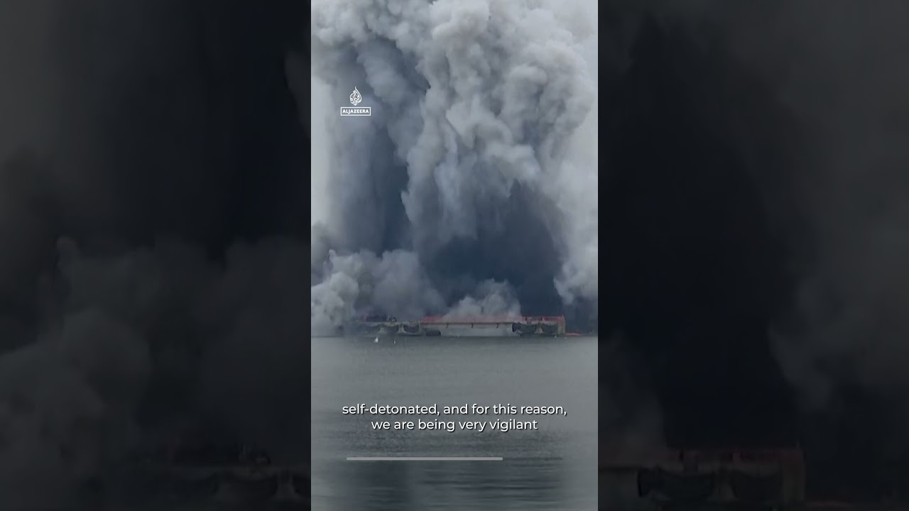 Ukrainian marine drone explodes at Romanian port | AJ #shorts