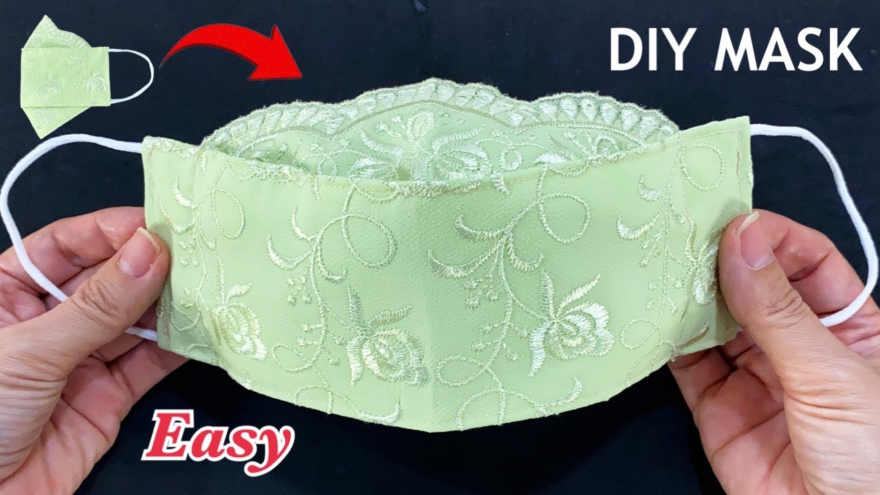 New Style Breathable Lace Mask Idea! Diy 3D Face Mask No Fog On Glasses Easy Pattern Sewing Tutorial
