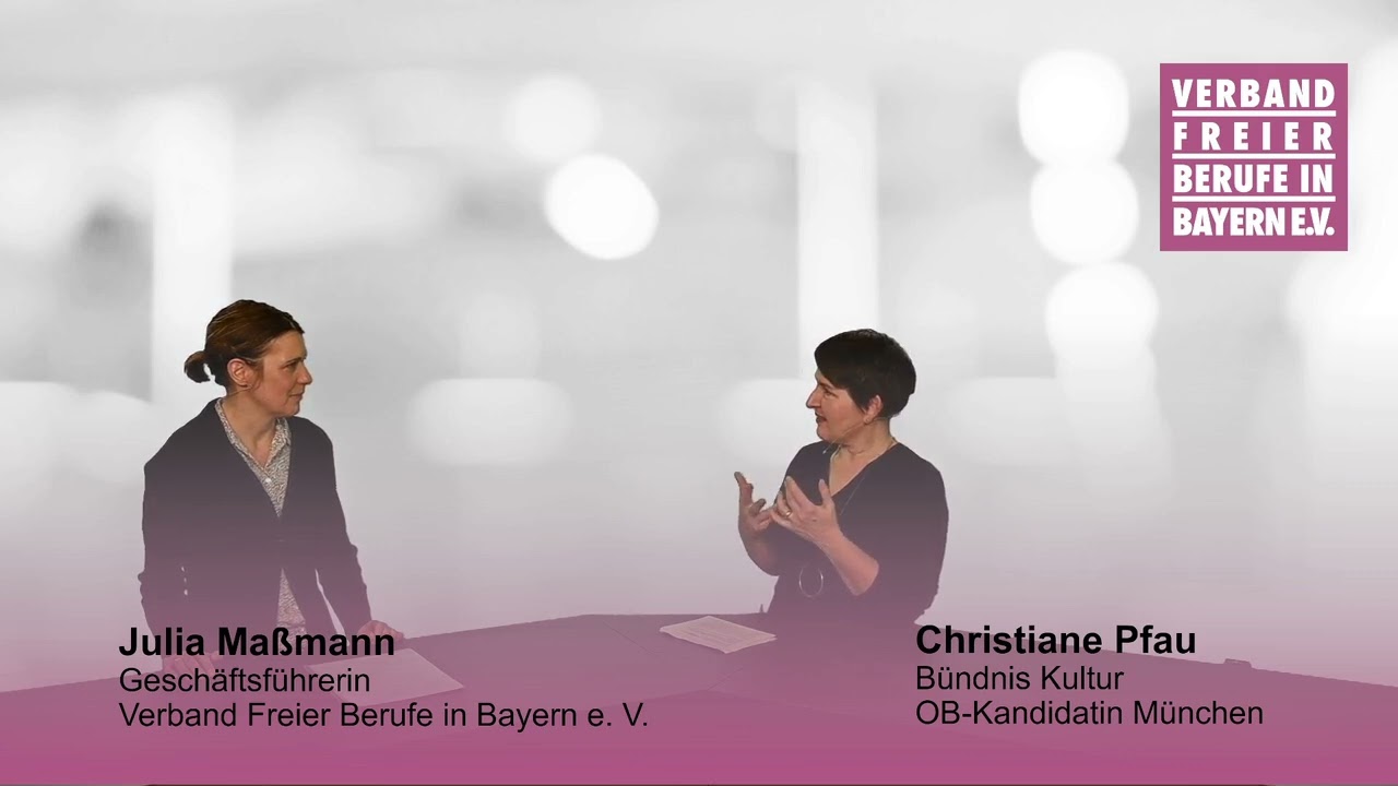 VFB Interview mit Christiane Pfau, Bündnis Kultur, zur Kommunalwahl 2026 in Bayern.