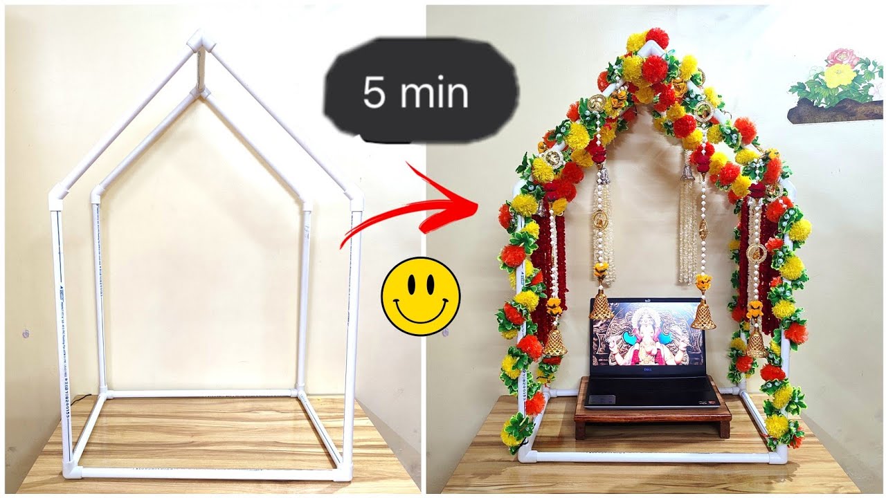 Ganpati decoration PVC pipe frame l गणपती डेकोरेशन