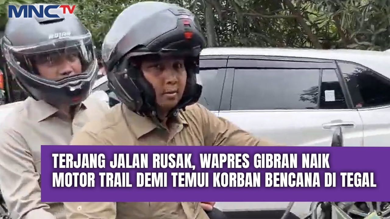 Momen Wapres Gibran Tinjau Tanah Gerak di Tegal Pakai Motor Trail