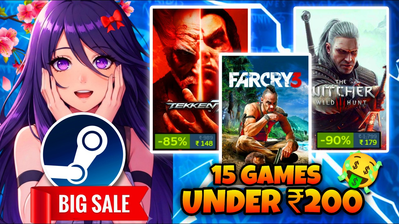 TOP 15 Games Under Rs.200 in Steam Summer Sale 2026 🤩 ( HINDI ) | IAMBR3 GAMING