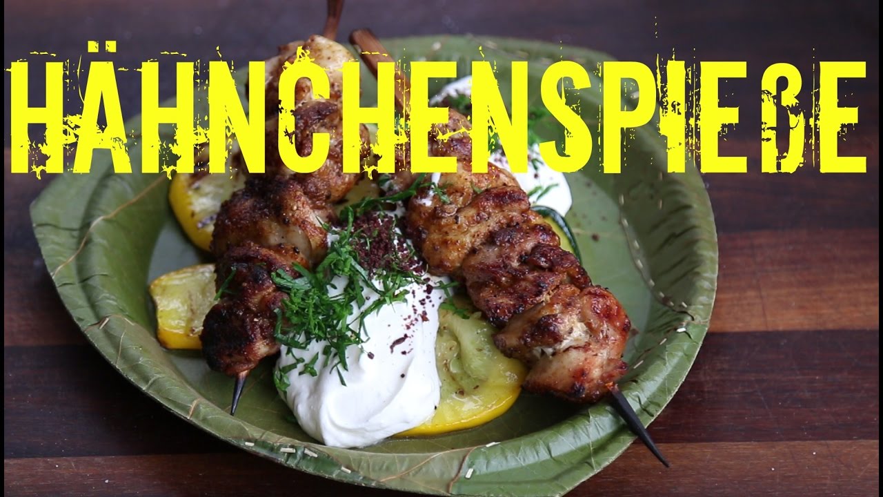 Hähnchenspieße mit Zucchini und Knoblauch-Joghurt