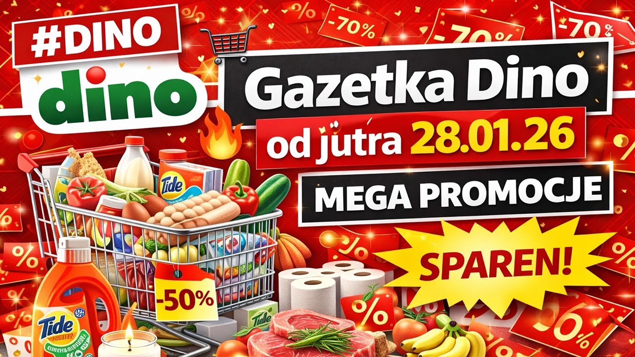 🛒 Gazetka Dino ważna od jutra 28.01.2026 | MEGA promocje na żywność i dom! 🔥