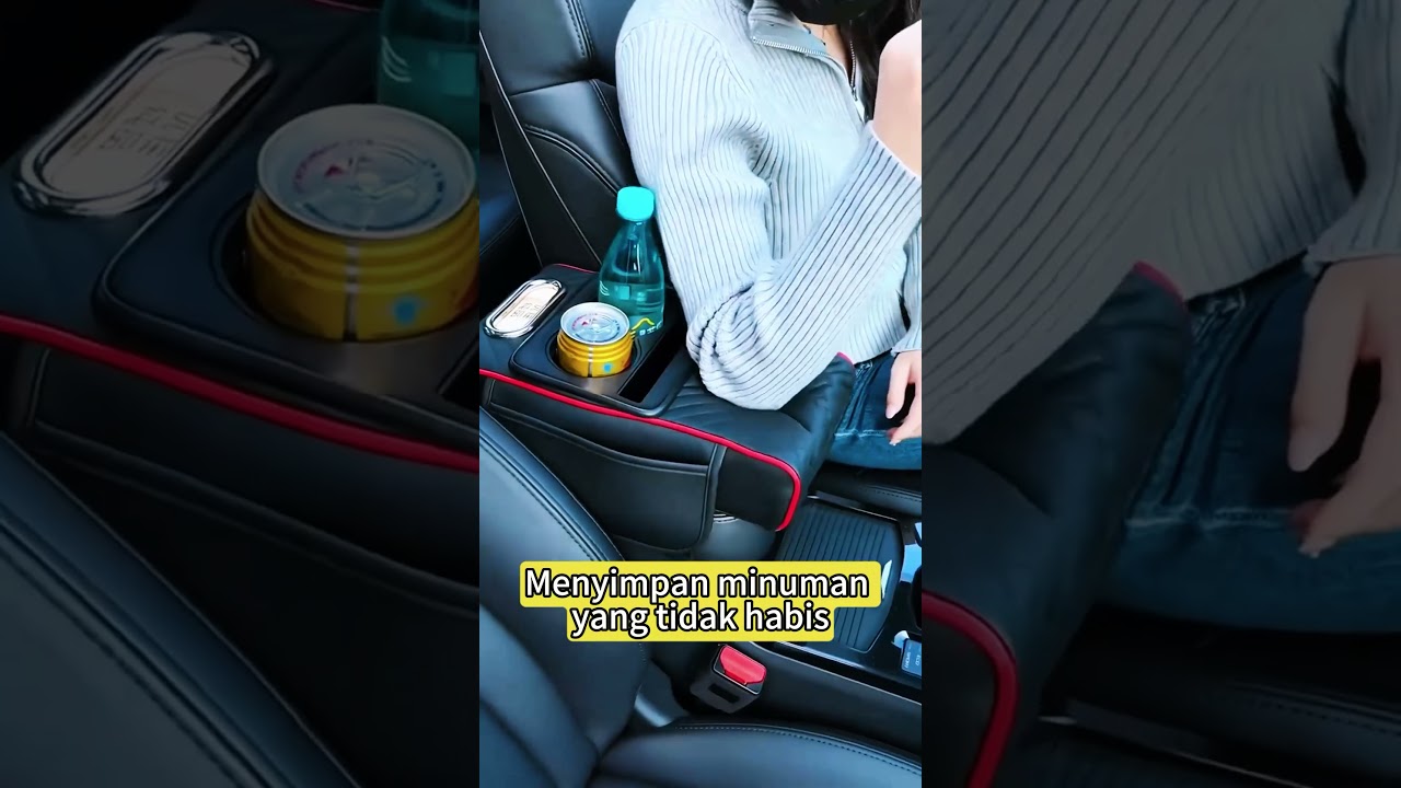 Car Armrest Box Cushion Leather Center Console Armrest Cushion Height Increasing With Cup Holder