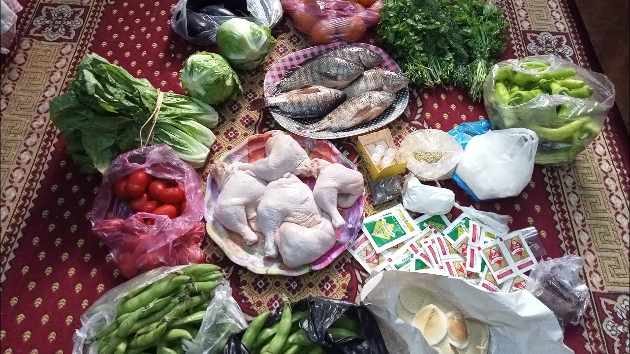 مشتريات الاسبوع بالاسعار البسكويت العيد الكحك والبيتي فور الدواجن بانواعها والاسماك بانواعها والخضر 