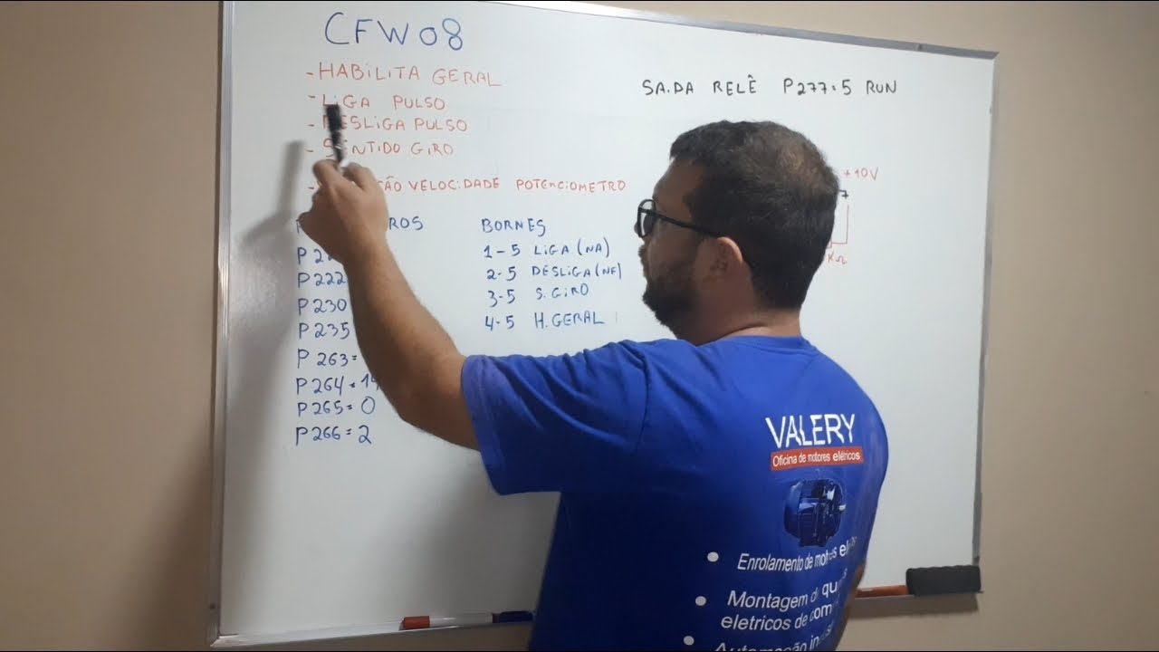 AULA COMPLETA CFW 08 INVERSOR FREQUÊNCIA WEG .GIGA TEST. LIGAÇÕES PARAMETROS. BEM DETALHADO.