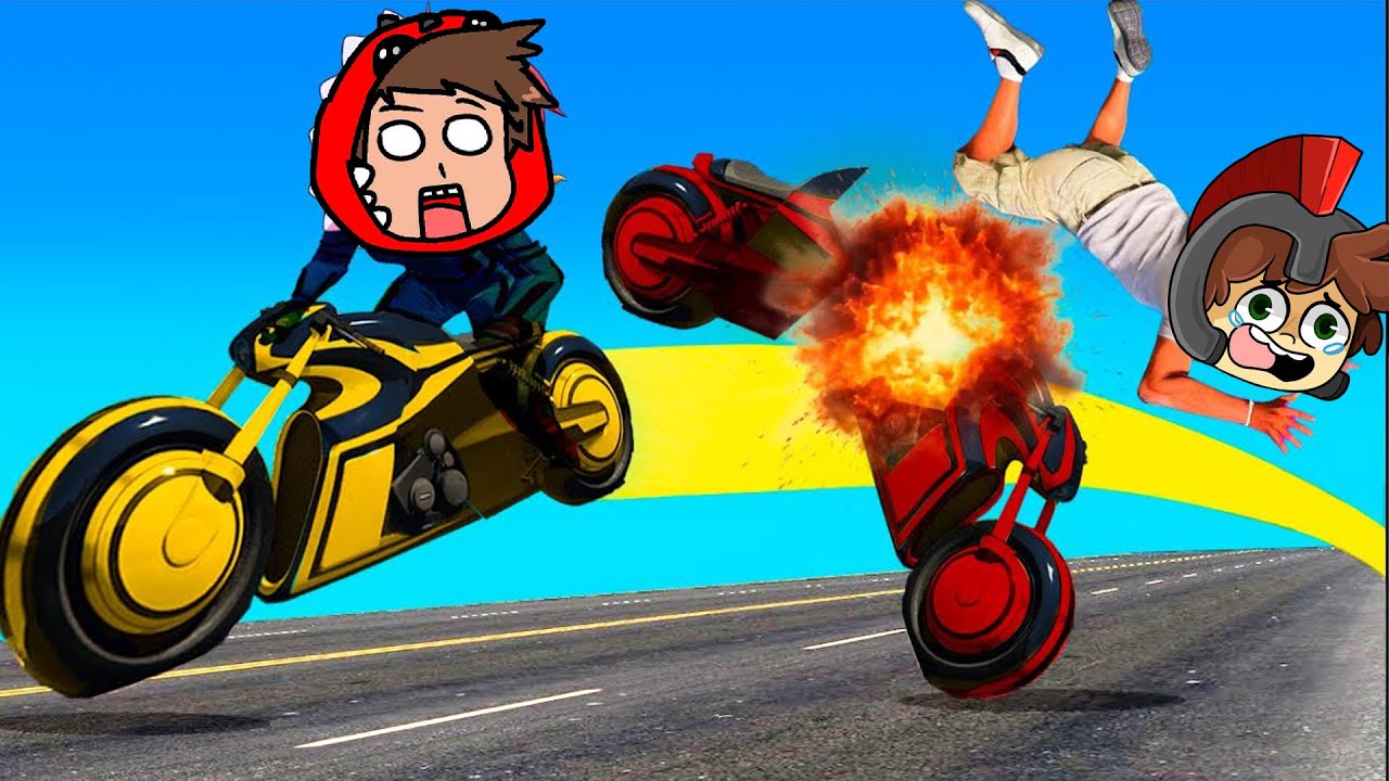 GTA 5 pero CHOCAMOS EN SUPER MOTOS 😱😂 INVICTOR TRON #3