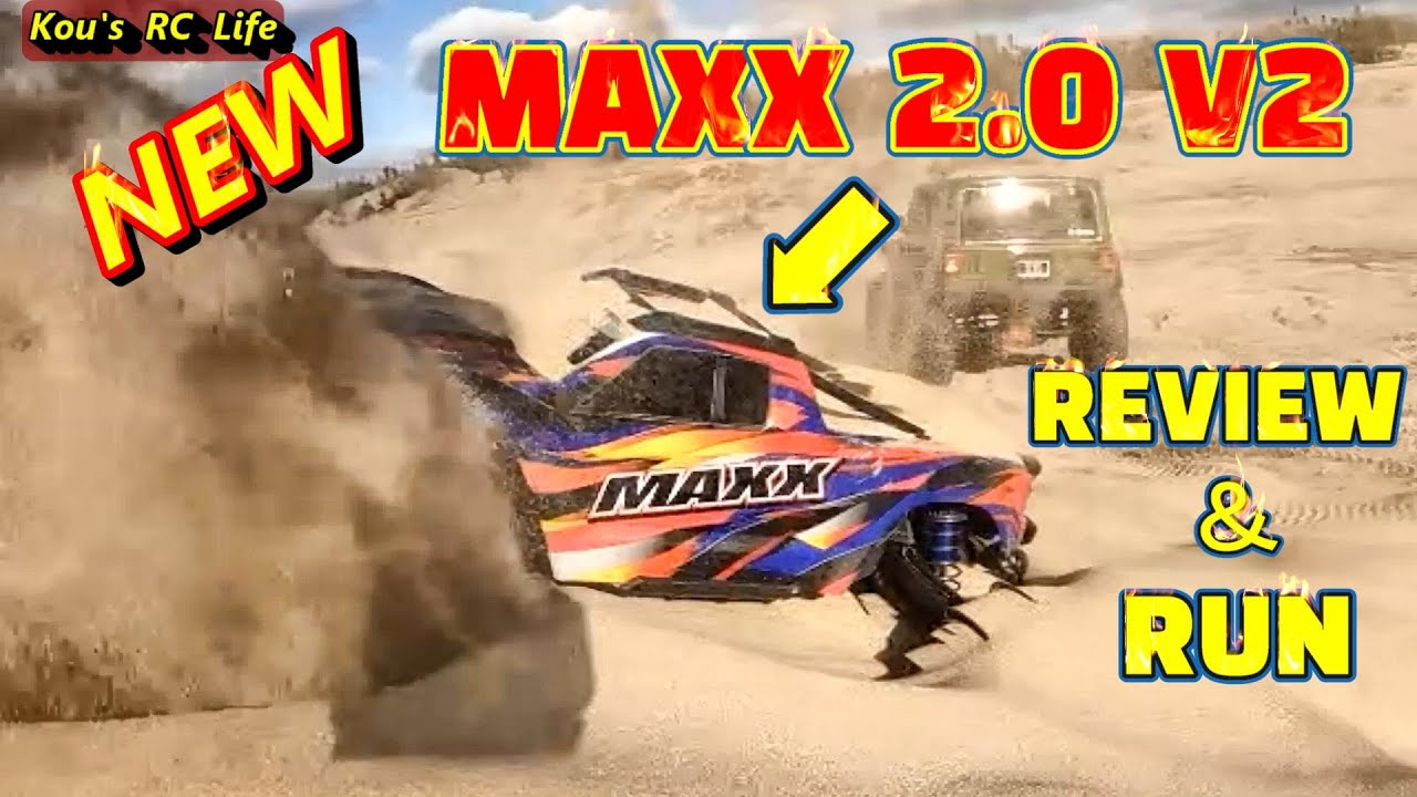 The New Traxxas MAXX V2 Review and First Run.Speed test with different battery weights
