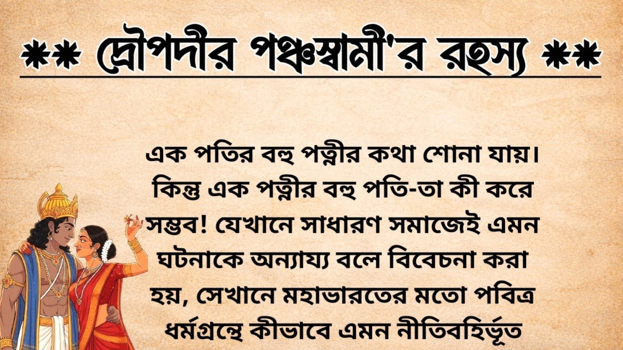 কোন অভিশাপের কারণে দ্রৌপদীর পাঁচ স্বামী হয়? | দ্রৌপদীর পঞ্চস্বামী'র রহস্য | Draupadi Mystery