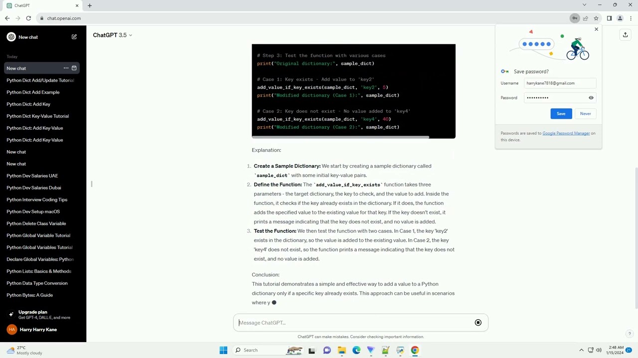 python dictionary add value if key exists