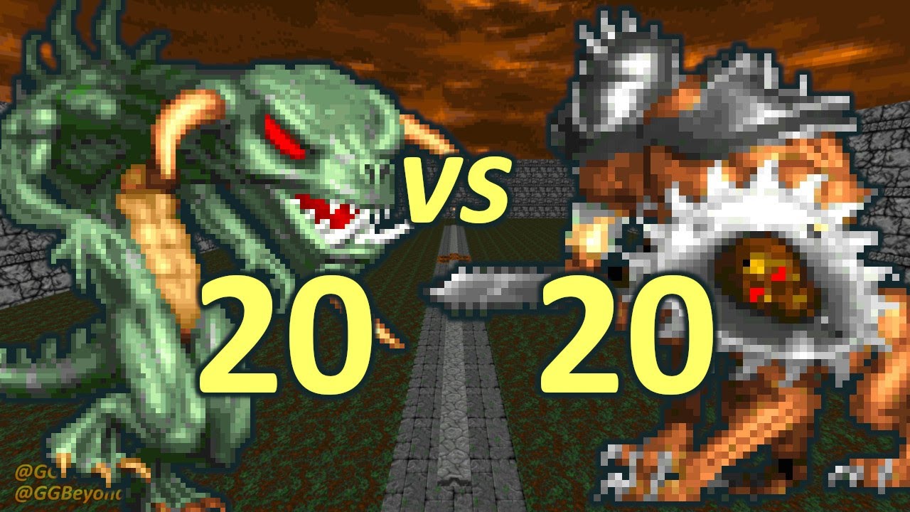 20 Green Chaos Serpents vs 20 Centaurs - Monster Infighting - Hexen Retro Battles