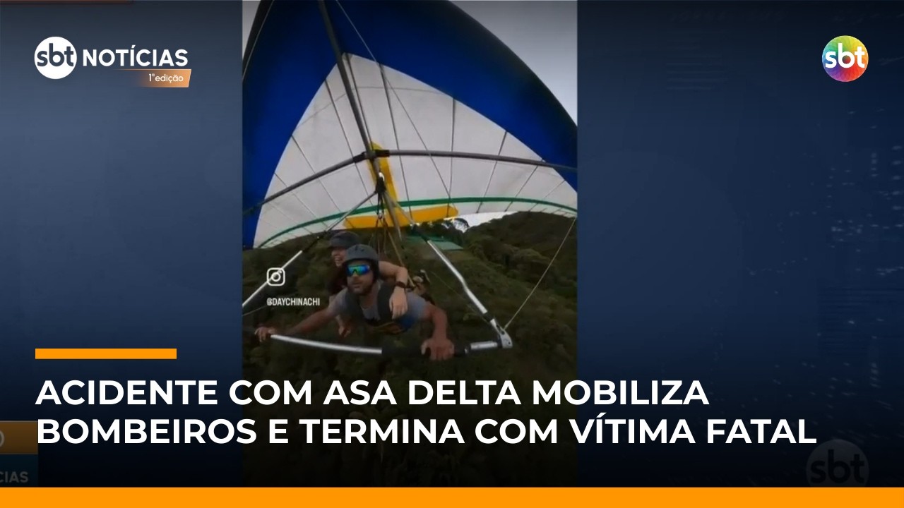 Queda de asa delta no mar deixa um morto e uma mulher em estado grave no Rio | #SBTNotícias