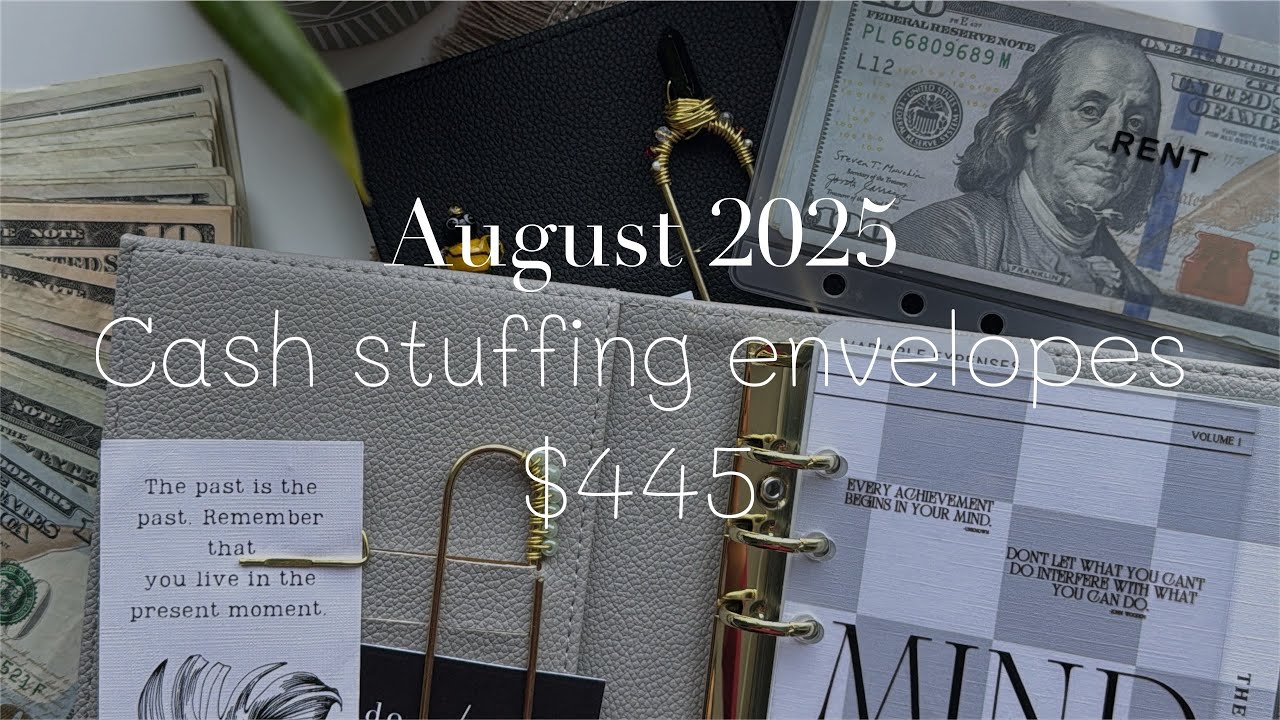 August 2025|Cash stuffing envelopes | $445|Employee update #cashstuffingenvelopes #money #budgeting 