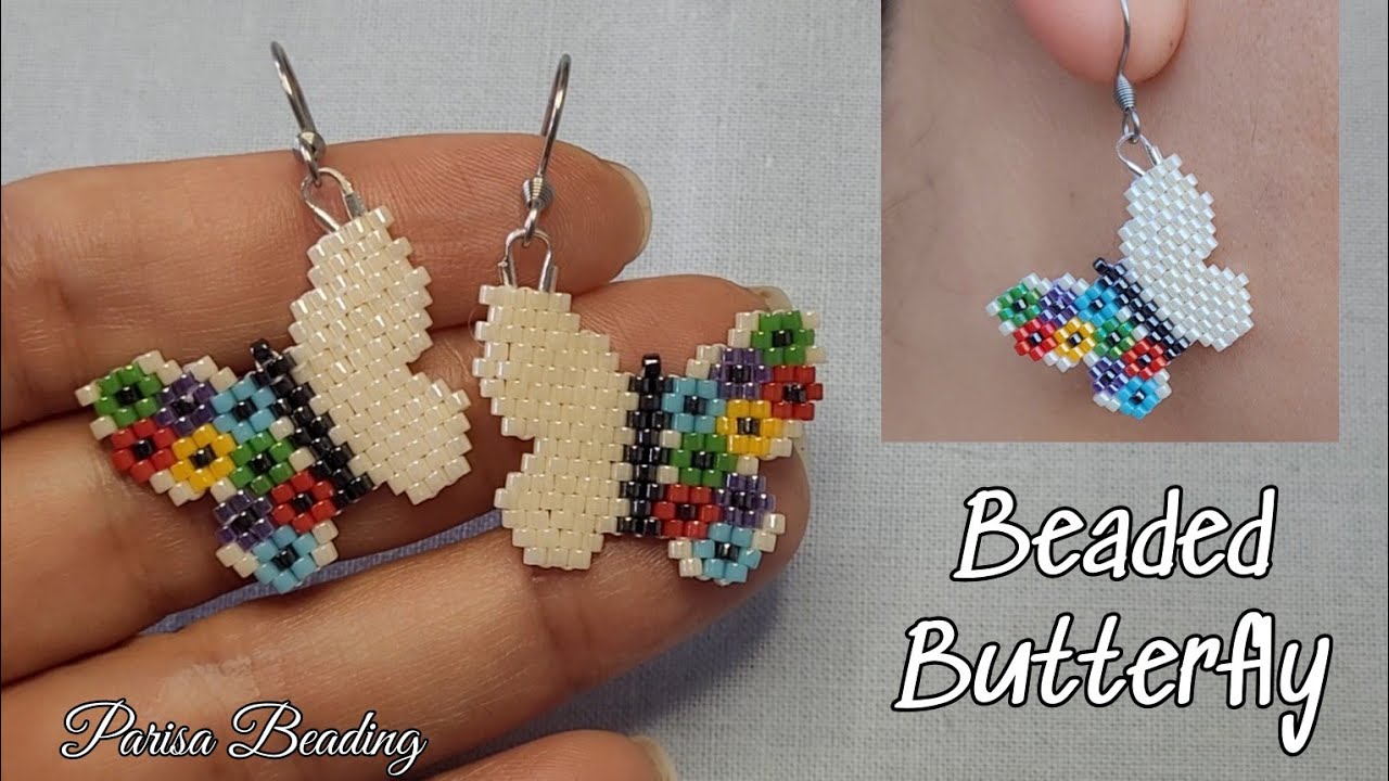 DIY Beaded Butterfly Earrings tutorial 🦋🦋🦋