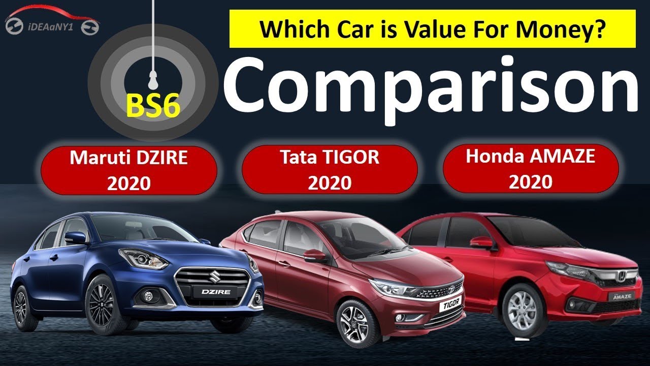 Maruti Dzire vs Tata Tigor vs Honda Amaze | Detailed Comparison in Hindi