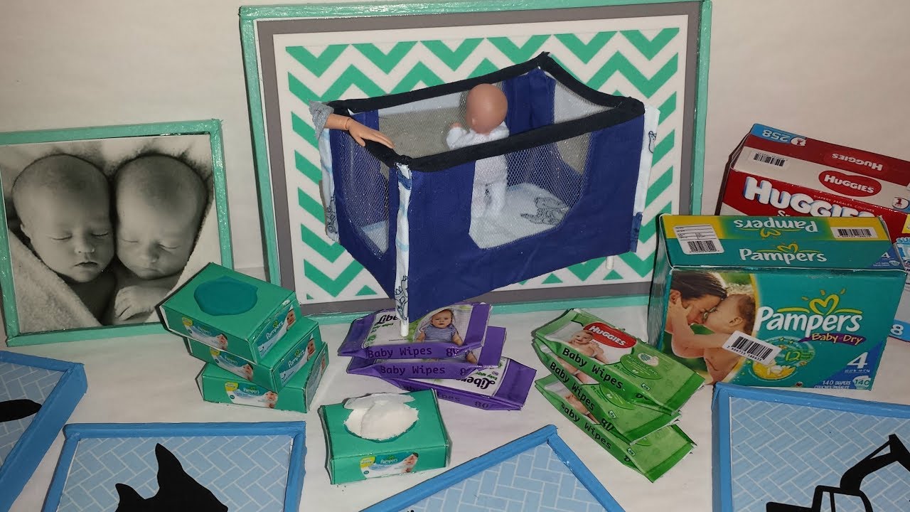 5 DIY Baby Miniatures } Playpen, Baby Wipes, etc {
