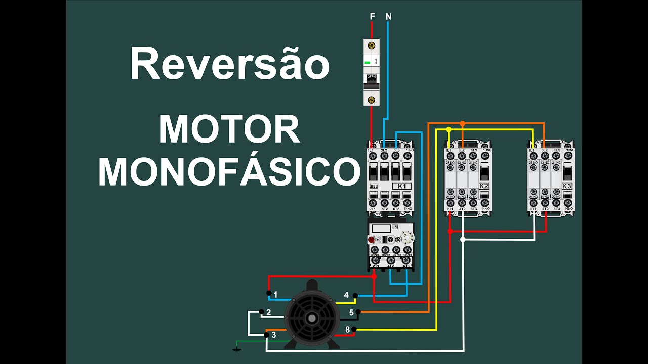 Partida com Reversão com Motor Monofásico (Parte 1)