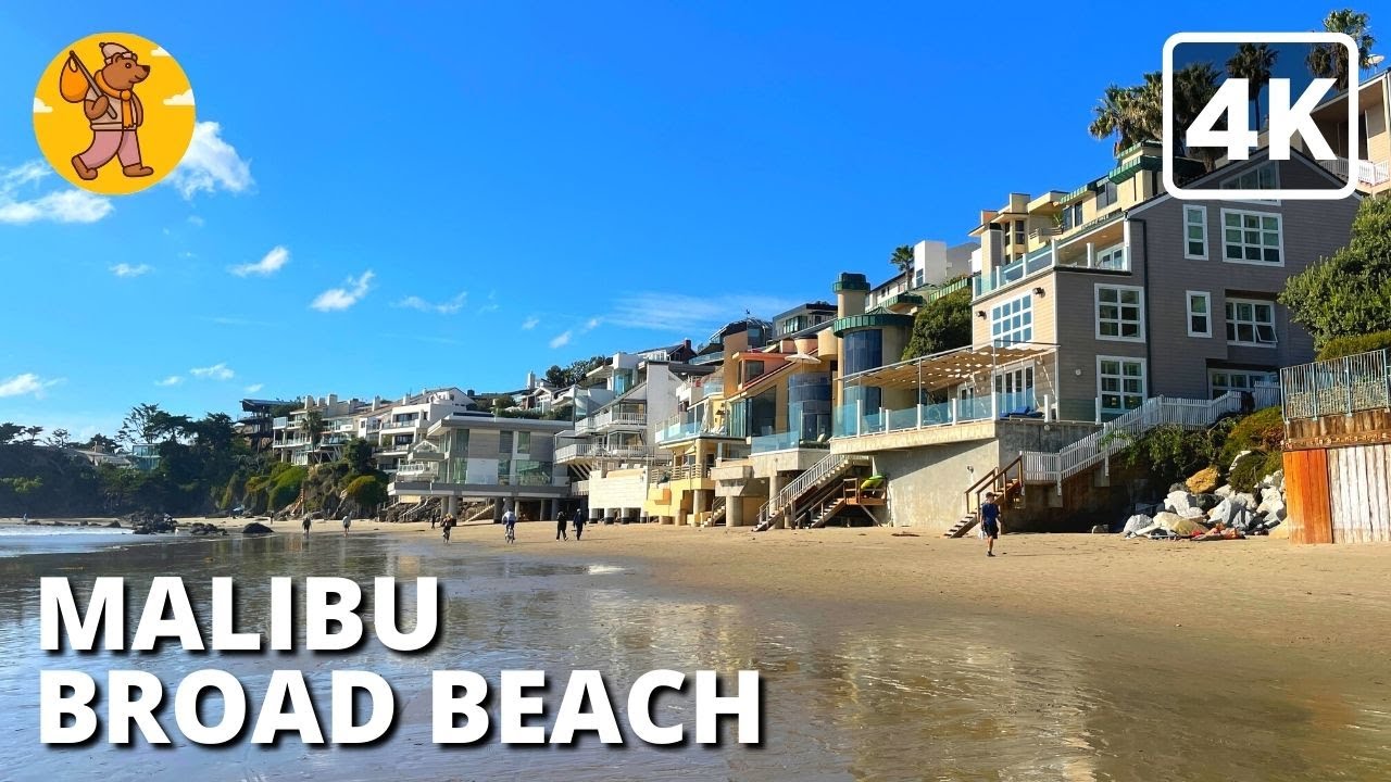 Broad Beach in Malibu Walking Tour | Trancas Beach {4k} 🔊 Binaural Sound