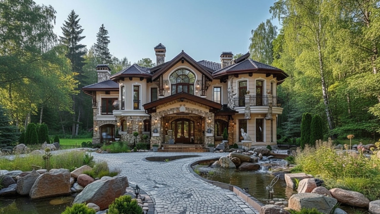 Relaxing Luxury Mansion Ambience 🏡 Peaceful Countryside Home with Cozy Interior & Garden