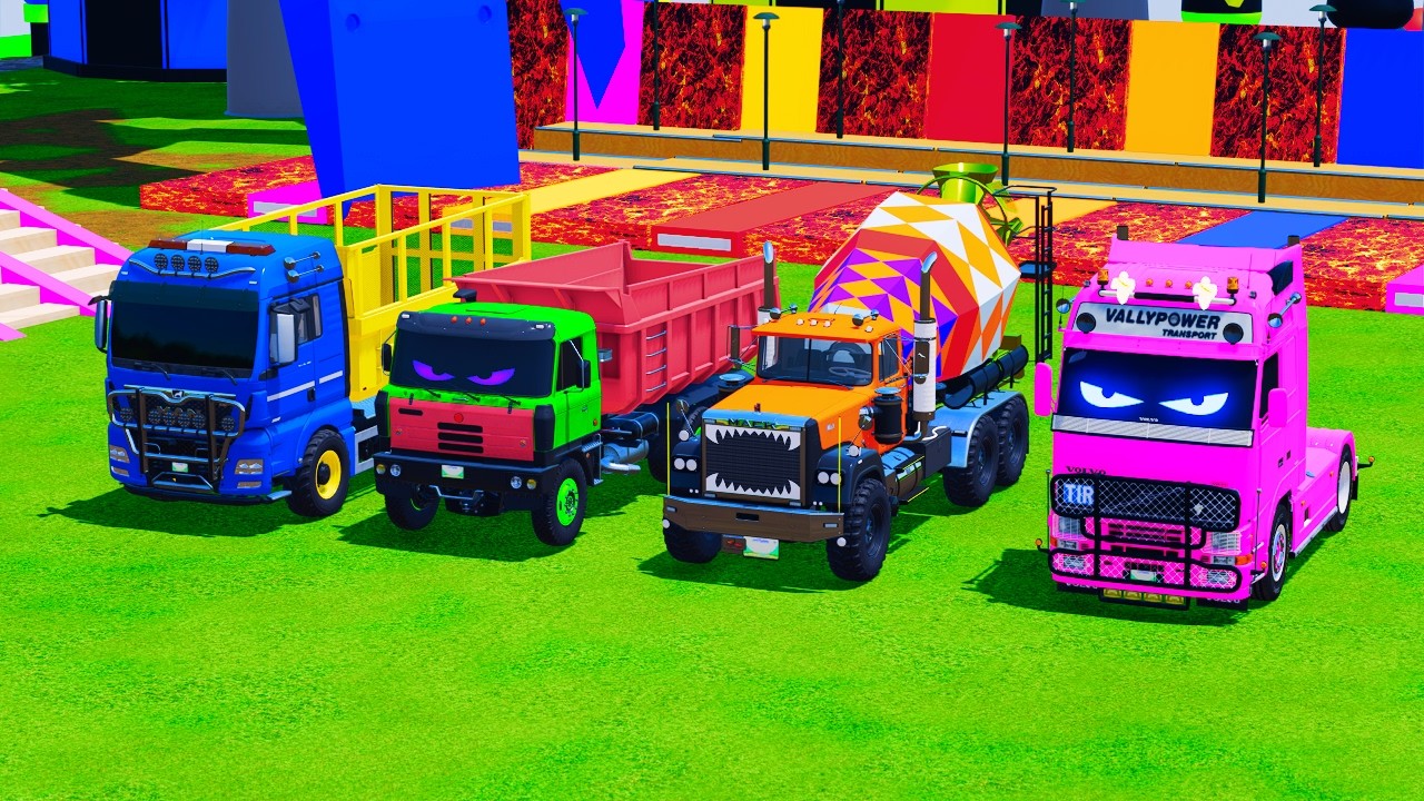 Transporting VOLVO, BOX & MIXER Trucks with MAN Truck on EXTREME Road! 🚛🔥 | FS22 #69