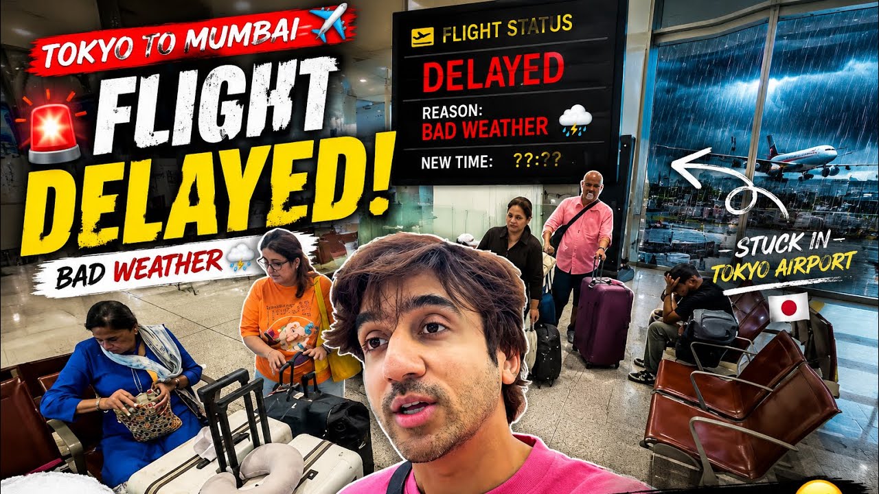 FLIGHT DELAYED DUE TO BAD WEATHER  | BACK TO INDIA | WELCOME BY RAIN AND LABOUR STRIKE