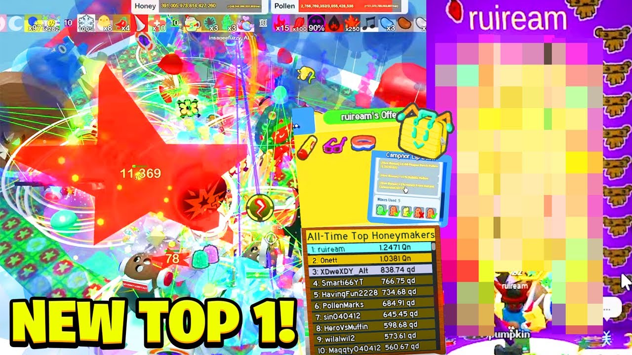 Meet The New #1 Best Player In Bee Swarm! Hive Reveal, Beequip Reveal, WR 36QD Boost (Bee Swarm Sim)