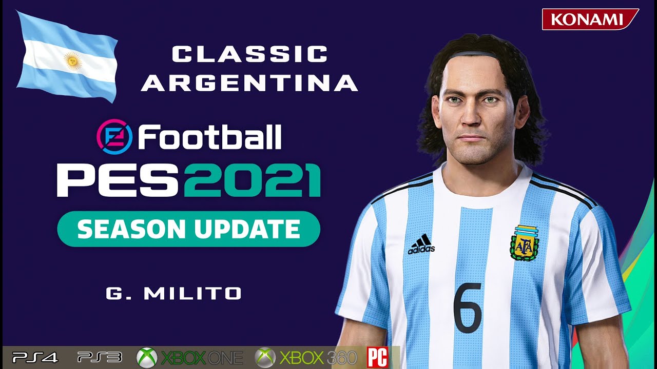 G. MILITO  face+stats  (Classic Argentina) How to create in PES 2021