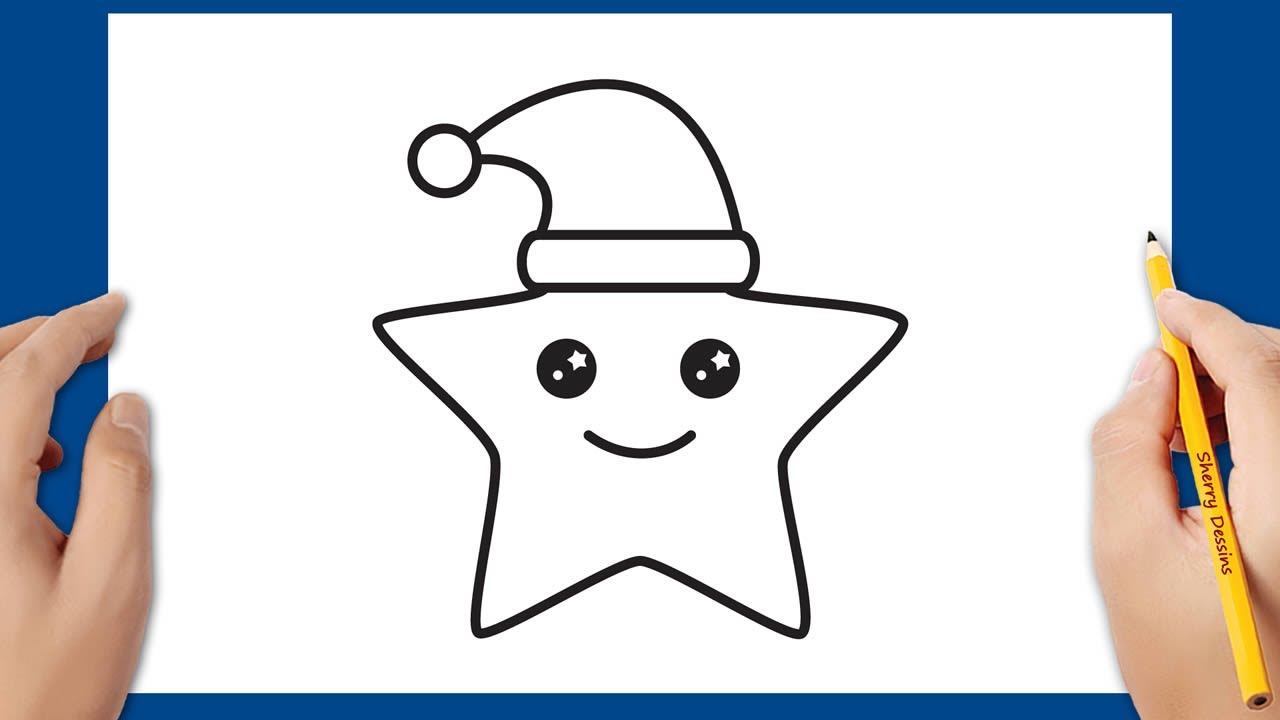 Comment dessiner une étoile de Noël kawaii 🎄🎅