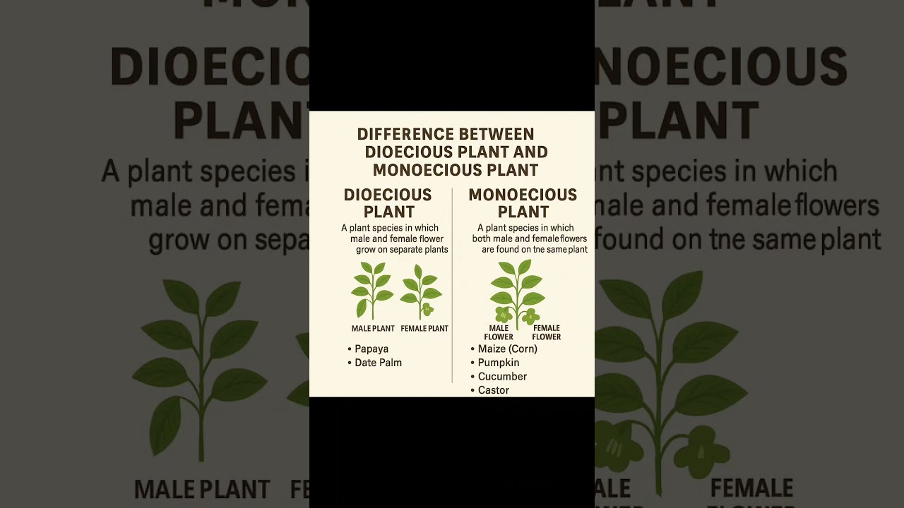 Dioecious vs Monoecious Plants Explained!Learn the key difference with simple examples #biology #kv