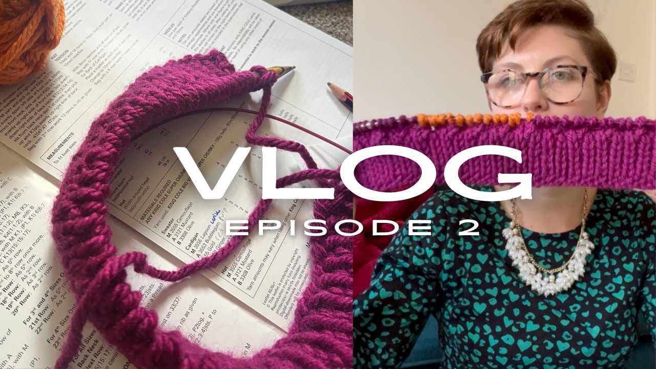 Knitting Vlog | Episode 2 | King Cole Cardigan - Casting On, TV Shows, Cats & Knitting Pattern Tips