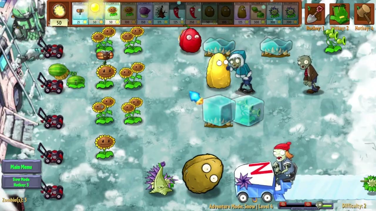 Plants Vs. Zombies Fusion (English) NEW V3.0! | Snow Adventure 1-4 (Extra)